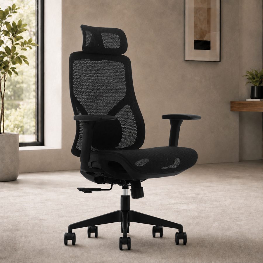 Ergonomic Swivel Chair-S6H (Black)